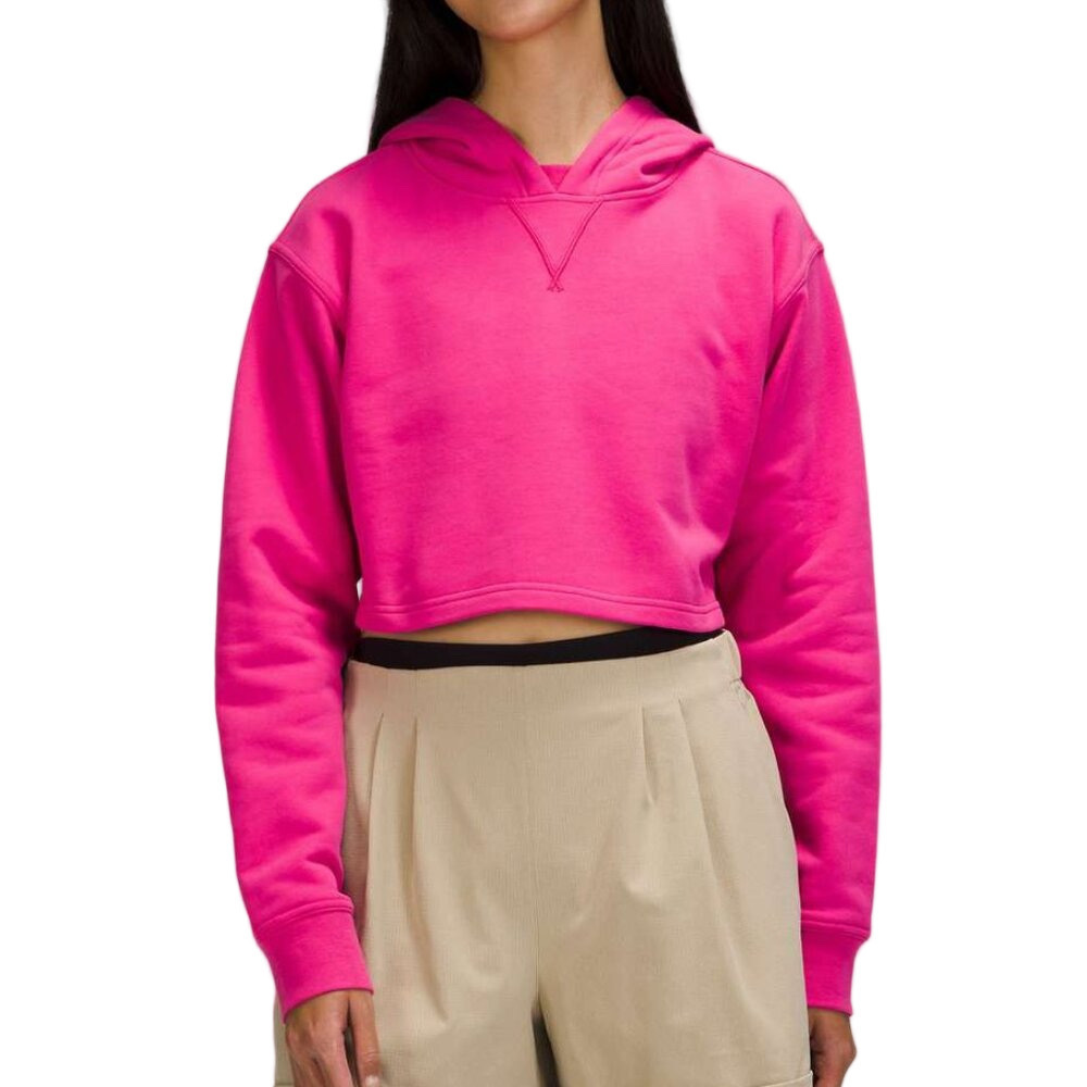 Lululemon All Yours Cropped Hoodie Sonic Pink Medium